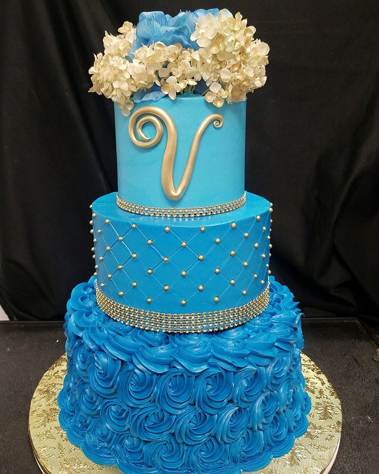 Blue V Cake