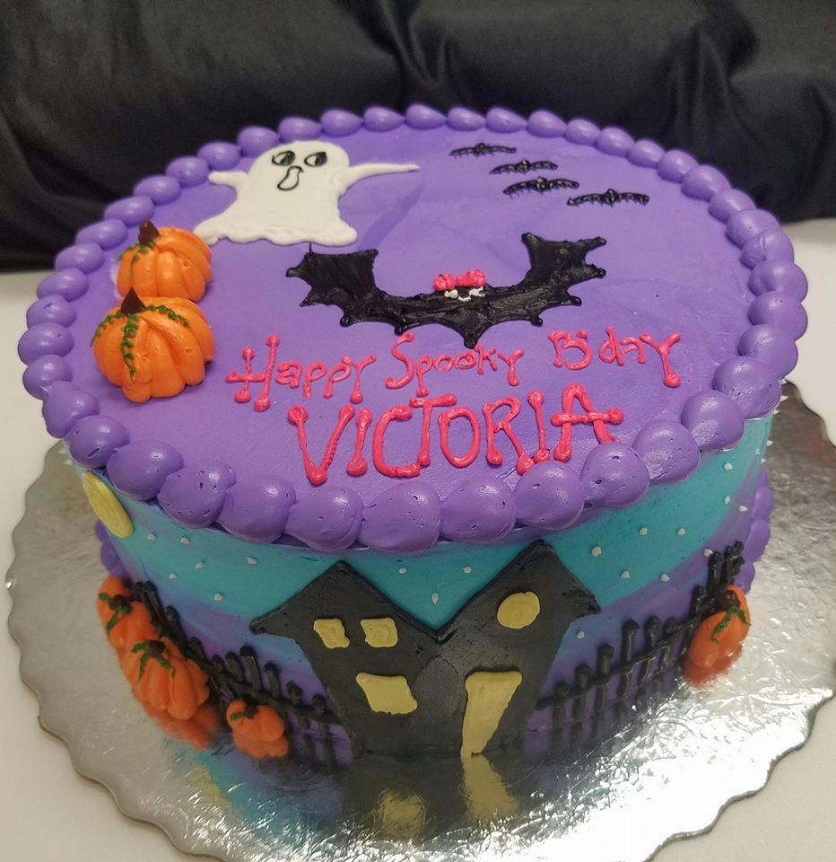 Cute Monster Halloween Cake – Blue Sheep Bake Shop