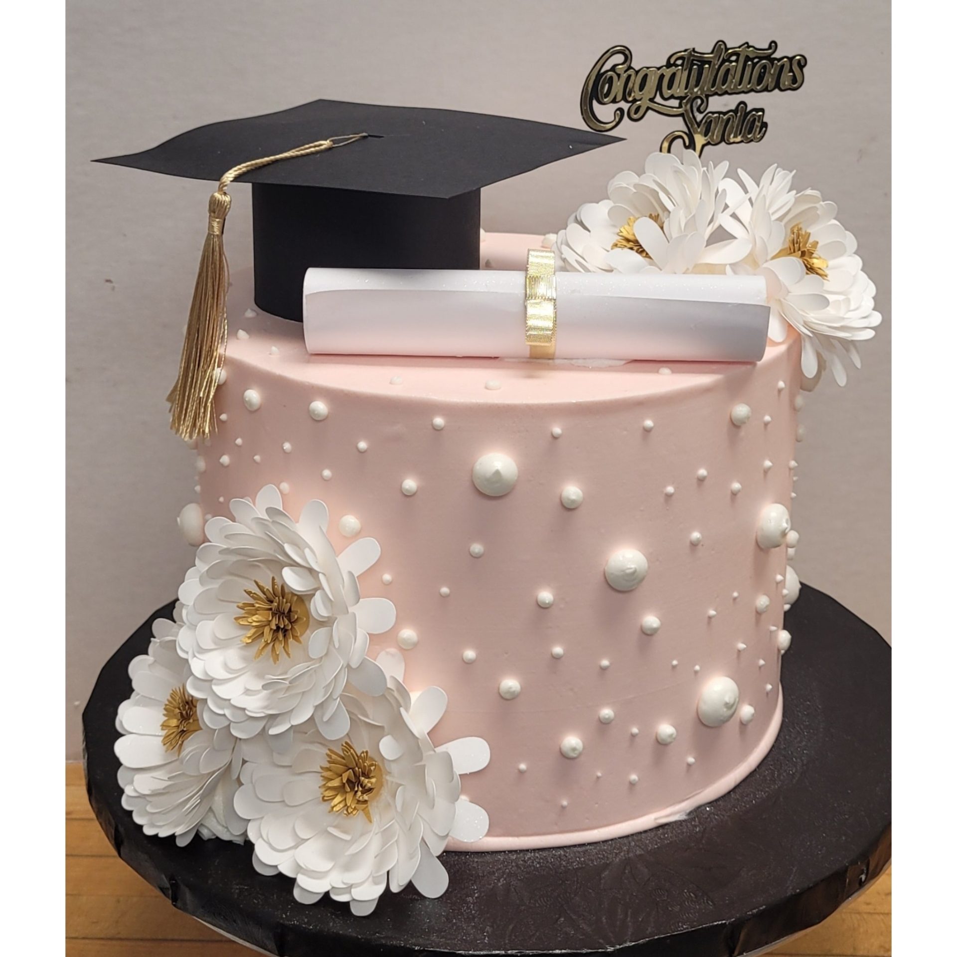 Graduation cake - blush color