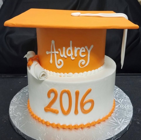Orange Graduation Cake