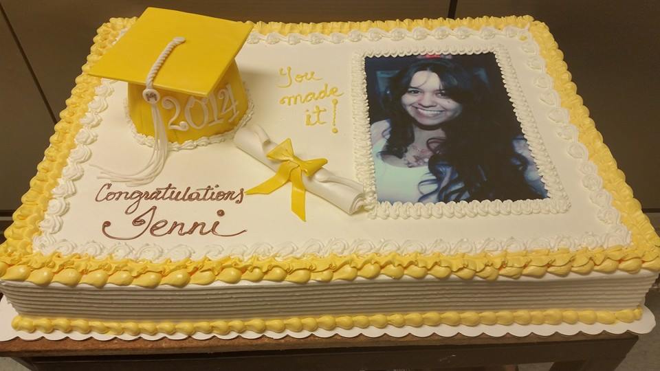 Yellow Graduation Cake