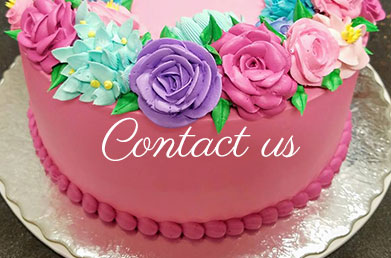 Pink Cake with Roses